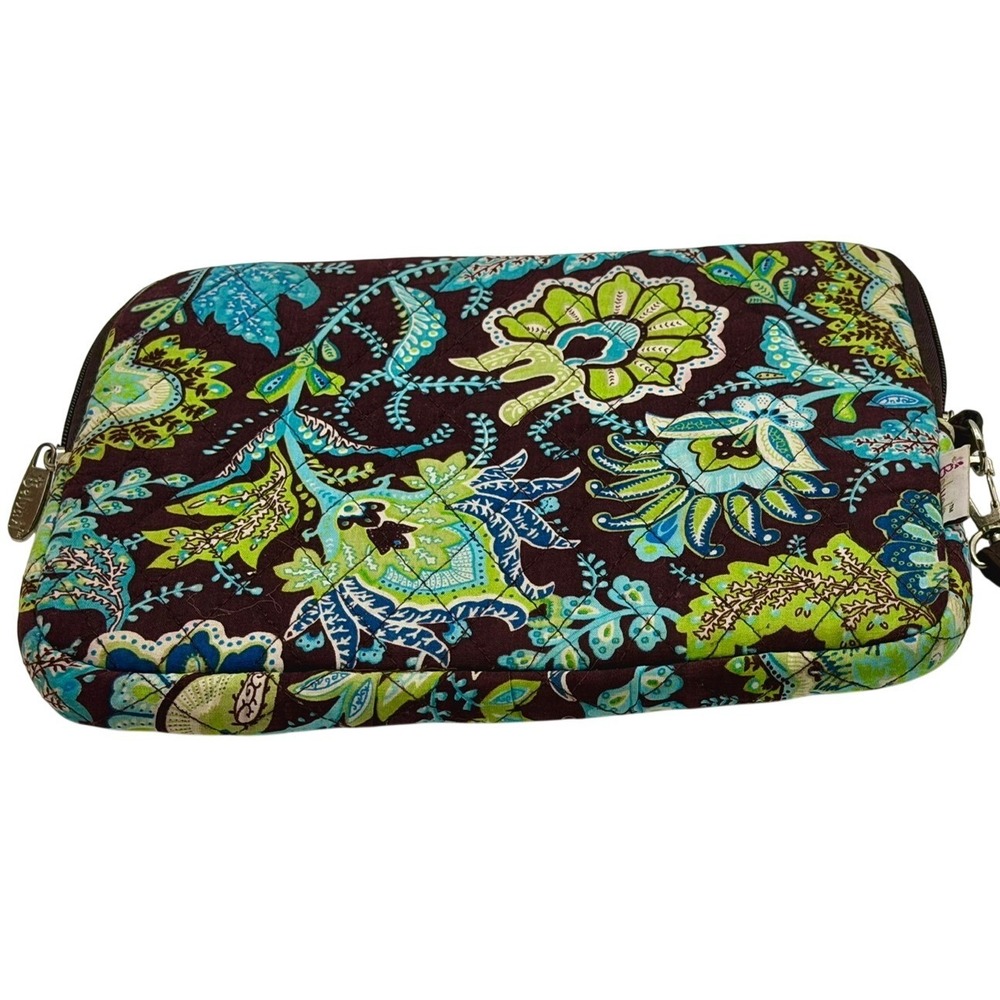Belvah Quilted Floralipad Padded‎ case Bag  Brown Blue Green